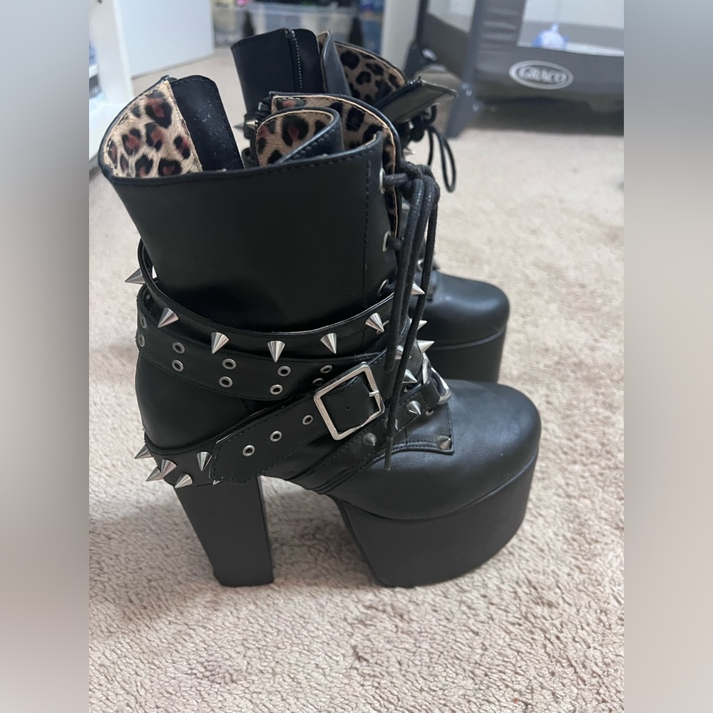 Spiked platform boots